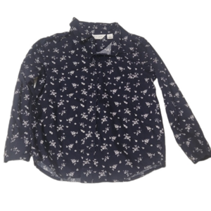Janie and Jack floral long sleeve button down, size 3